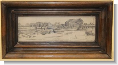 VIEW NEAR KINGS LYN, c.1920 Pencil drawing