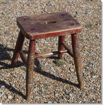 HEAVY OAK STOOL 