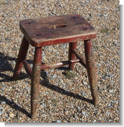 HEAVY OAK STOOL 